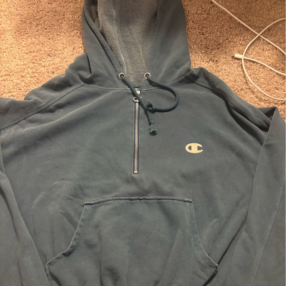 Champion Green/blue Hoodie with Zipper